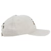 Beige baseball cap with a side view, featuring embroidery on the front and side.