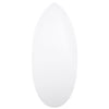 An elongated, oval-shaped, white skimboard bottom with a smooth surface, shown against a plain white background.
