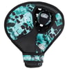 A blue and green camouflage-patterned Velcro catch mitt and ball set labeled Ron Jon Surf Shop and Keep Life Fun.