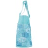 Light blue tote bag with long handles, featuring a repetition of the Ron Jon Surf Shop logo in various shades of blue.