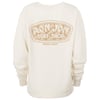 Beige sweatshirt featuring a Ron Jon Surf Shop logo with floral details and Orange Beach text on the back.
