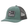 Green trucker hat with a mesh back and a patch reading Salty Crew Ron Jon Surf Shop on the front.