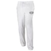 Light gray sweatpants with an elastic waistband, drawstring, and a small black Ron Jon Surf Shop logo graphic on the left hip.