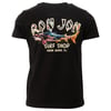 Black t-shirt with a colorful shark graphic and the text Ron Jon Surf Shop Cocoa Beach, FL on the back.