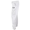 Light gray sweatpants with an elastic waistband, drawstring, side pocket, and a graphic reading RON JON SURF SHOP on the upper thigh.