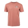Rust-colored T-shirt featuring a logo for Ron Jon Surf Shop, Cocoa Beach, FL, on the chest.