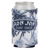 A can in a Ron Jon Surf Shop branded koozie with a dark blue and white palm tree design.