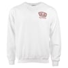 White sweatshirt with a small red and black logo on the chest, reading "The Original Long Beach Island.
