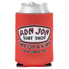 A silver can in a red Ron Jon Surf Shop coozie with One of a Kind, Cocoa Beach, Fla. printed on the front.