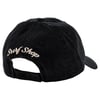 Black baseball cap with Surf Shop embroidered in white on the back. The cap features an adjustable strap for sizing.