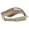 A khaki visor cap viewed from the back, showing the adjustable strap and inner lining.