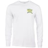 White long-sleeve t-shirt with Rip Curl logo and graphic on the chest.