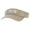 Khaki sun visor with Ron Jon embroidered in white on the front.