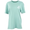 A mint short-sleeve t-shirt with a small white turtle graphic and the word RON JON on the left chest area.