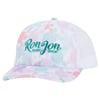 White Ron Jon Surf Shop cap with colorful turtle shell pattern and mesh back.