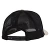 Back view of a black mesh baseball cap with an adjustable snapback closure.