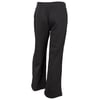 Black flared pants shown from the back, featuring an elastic waistband and wide legs.