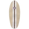 A beige oval rug with two brown and one white vertical stripe, featuring a Ron Jon Surf Shop logo at the top center.