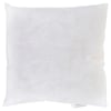 White pillow with slight wrinkles and a small tag in the bottom-right corner.