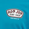 Teal shirt with Ron Jon Surf Shop logo, displaying Cocoa Beach, Fla beneath.