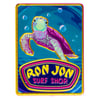 A colorful magnet featuring a sea turtle swimming above a Ron Jon Surf Shop sign on a blue ocean background.
