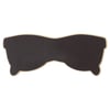 A black, sunglasses-shaped magnet with a light wooden border, photographed against a white background.