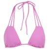 Purple halter bikini top with wavy texture, featuring double straps and tie closure at the neck.