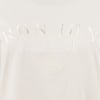 Off white shirt with RON JON SURF SHOP text and a sun graphic embroidered on the front.