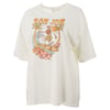 White T-shirt featuring a surfing design with the text Ron Jon, palm trees, waves, and flowers.