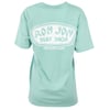 Mint t-shirt featuring a large white Ron Jon Surf Shop Long Beach Island logo with turtle accents on the back.