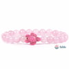 A beaded bracelet with pink round beads and a pink turtle charm in the center, shown on a white background with the Fahlo logo.