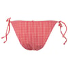 Red and white checkered bikini bottoms with adjustable side ties.