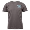 Gray t-shirt with a small Ron Jon Surf Shop logo in light blue on the upper left chest area.
