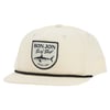 Beige cap with a Ron Jon Surf Shop patch featuring a shark image and text Since 1959.