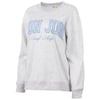 Light gray sweatshirt with RON JON Surf Shop printed in blue on the front, displayed on a plain white background.