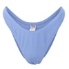 Light blue bikini bottom with a subtle wavy texture and a visible inner tag, displayed against a white background.