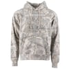 A gray camouflage hooded sweatshirt with a front pocket and RON JON SURF SHOP text printed on the chest.