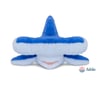 Blue and white plush toy resembling a hammerhead shark, displayed against a white background with the Fahlo logo in the bottom right corner.
