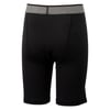 Black athletic shorts with a gray waistband, shown from the back on a white background.