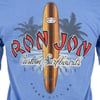 Blue t-shirt featuring a Ron Jon surfboard logo with palm trees, the text Custom Surfboards Est. 1959, and Ocean City, MD.