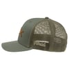Green and tan mesh trucker cap with a curved brim, an embroidered logo on the front, and Florida stitched on the side above the mesh.