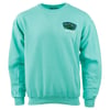 Mint green sweatshirt with long sleeves. Ocean City, MD and a colorful logo are printed on the front.