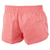 Coral board shorts with an elastic waistband, displayed on a plain white background.