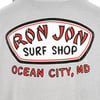 Gray shirt featuring the Ron Jon Surf Shop logo with Ocean City, MD written below in red letters.