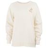 Cream-colored sweatshirt with a small turtle logo and the text Ron Jon on the left chest. Long sleeves and round neckline.