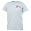 Light blue T-shirt displaying a Ron Jon Surf Shop logo patch on the upper left chest area.