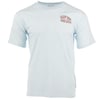 A plain light blue colored T-shirt with a small Ron Jon Surf Shop, Ocean City, MD logo on the left chest.