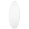 An elongated, oval-shaped, white skimboard bottom with a smooth surface, shown against a plain white background.