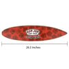 A red surfboard-shaped sign with a floral pattern reads Ron Jon Surf Shop Cocoa Beach and measures 26.5 inches in length.
