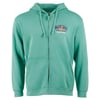 Green zip-up hoodie with a front logo reading Ron Jon Surf Shop Cocoa Beach.